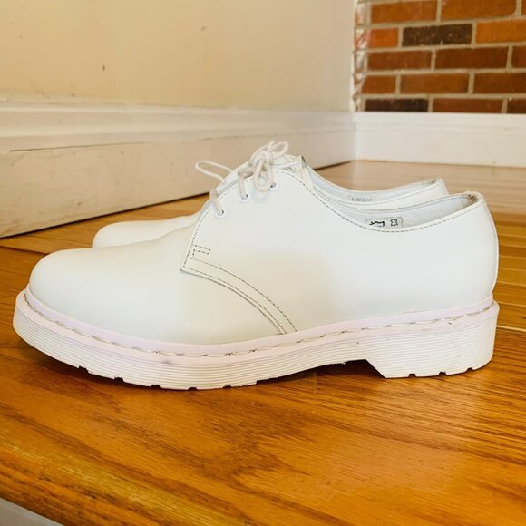 Dr. Martens Women's 1461 Mono 3-Eye White Smooth Leather - Picture 1 of 16